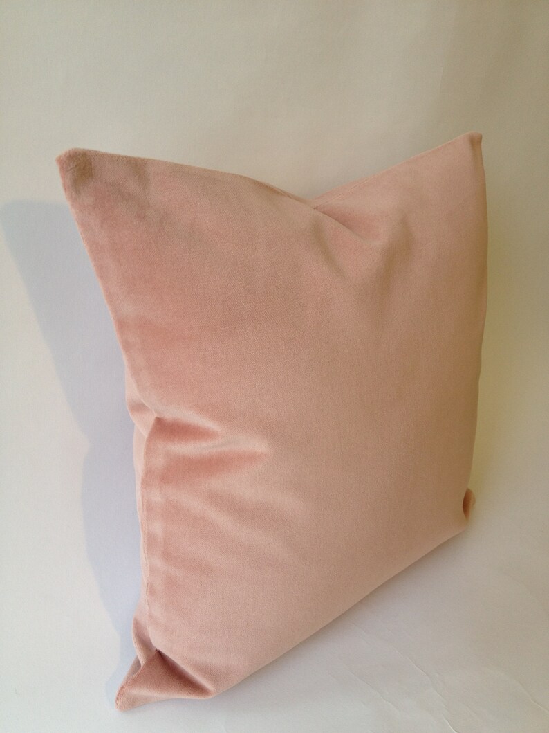 Rose Pink Cotton Velvet Pillow Cover Decorative Throw Etsy