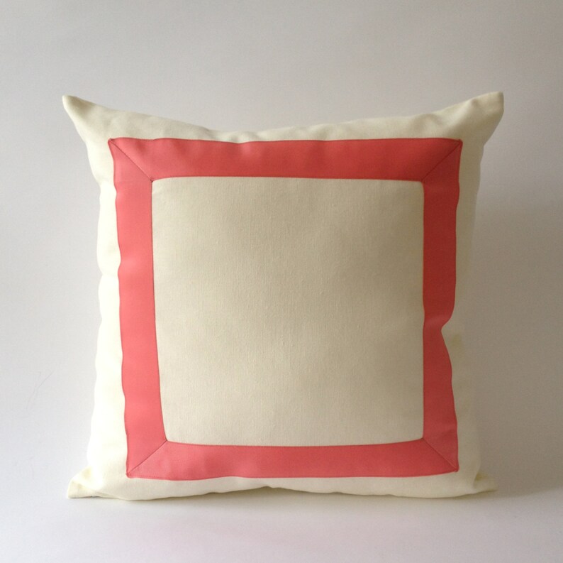 Decorative Throw Pillow Cover cotton Canvas With Grosgrain Etsy