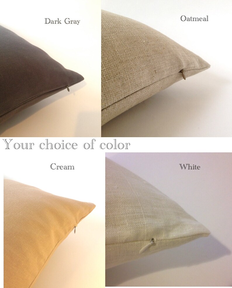 Decorative Linen Throw Pillow Cover Invisible Zipper Etsy