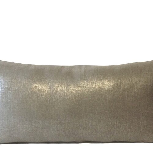 Metallic Silver Linen Decorative Lumbar Pillow Cover Medium Etsy