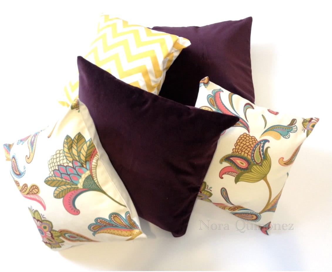 Wine Decorative Bolster Throw Pillow Medium Weight Cotton Velvet