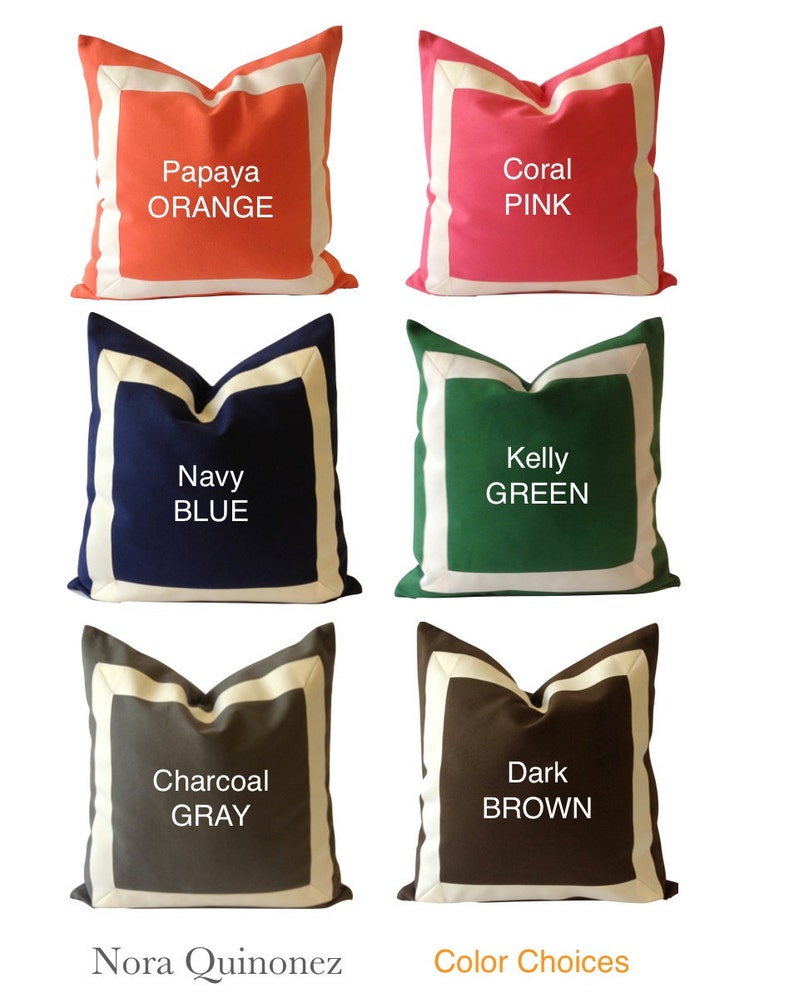 Decorative Throw Pillow Cover in Navy Blue Cotton Canvas Etsy