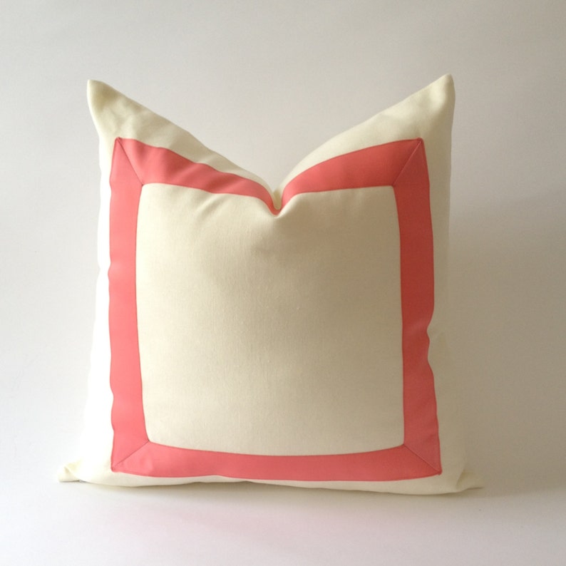 Decorative Throw Pillow Cover cotton Canvas With Grosgrain Etsy