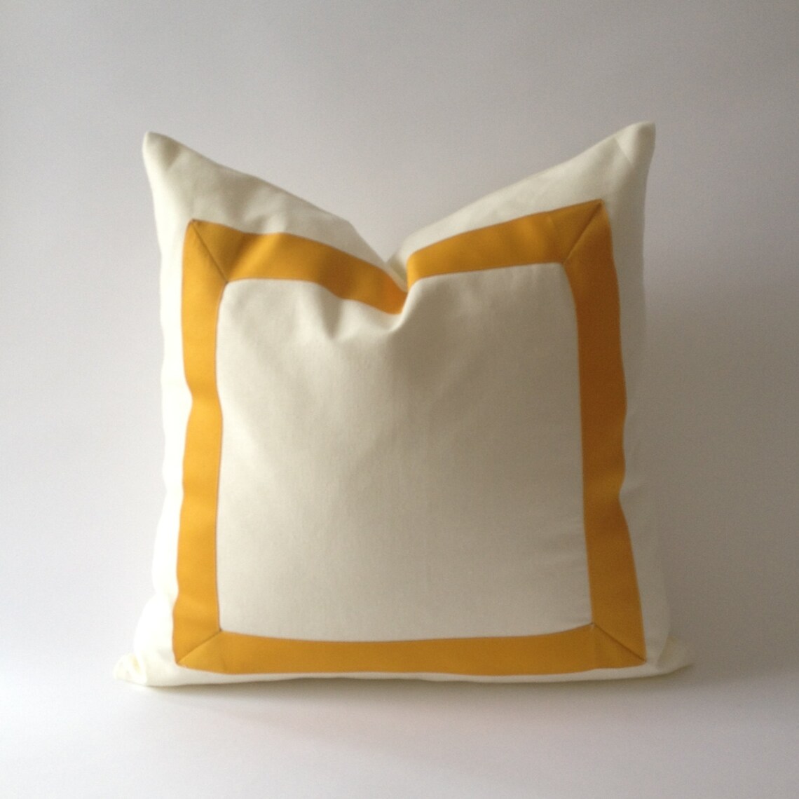 Decorative Pillow Cover Cotton Canvas with Grosgrain Ribbon Etsy