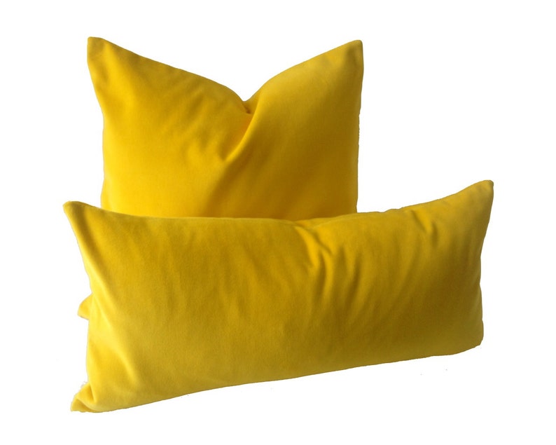 Canary Yellow Decorative Bolster Throw Pillow Medium Weight Etsy