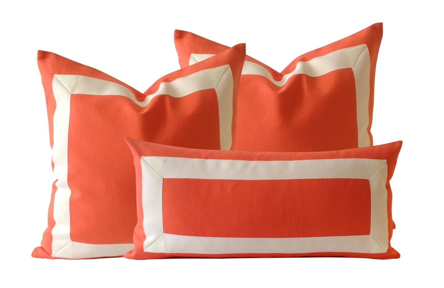 Decorative Pillow Cover Cotton Canvas with Off White Grosgrain Etsy