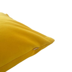 Bright Yellow Decorative Throw Pillow Cover Medium Weight Cotton Velvet Invisible Zipper Closure Knife Or Piping Edge image 4