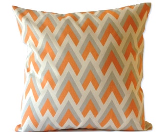 Decorative Pillow Cover SET OF TWO 16x16 or 18x18 Arrow Print - Medium Weight Cotton- Invisible Zipper Closure