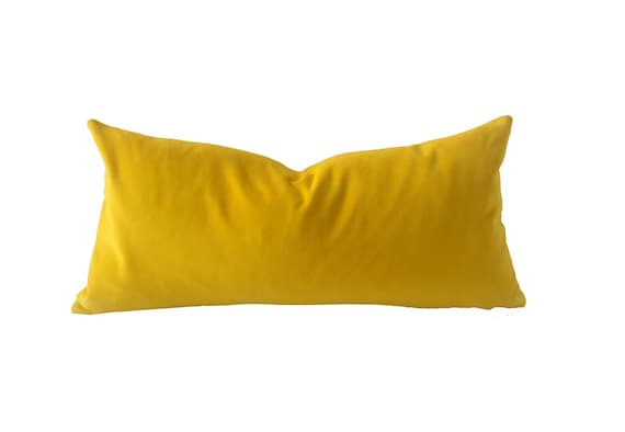 Canary Yellow Decorative Bolster Throw Pillow Medium Weight Etsy