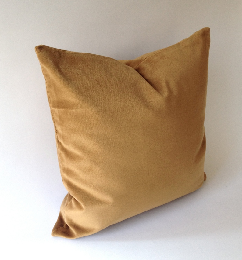 Camel Brown Cotton Velvet Pillow Cover Decorative Accent Throw Pillows