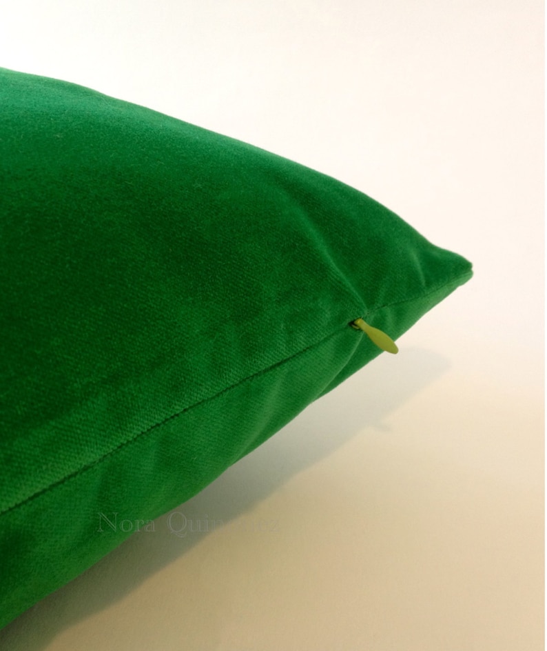 Kelly Green Cotton Velvet Pillow Cover Decorative Accent Etsy