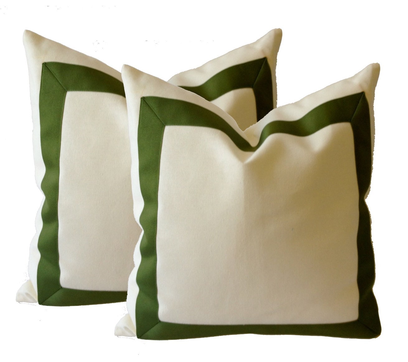 Decorative Throw Pillow Cover in White Cotton Canvas with Etsy