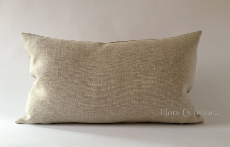 Decorative Linen Throw Pillow Cover Invisible Zipper Etsy