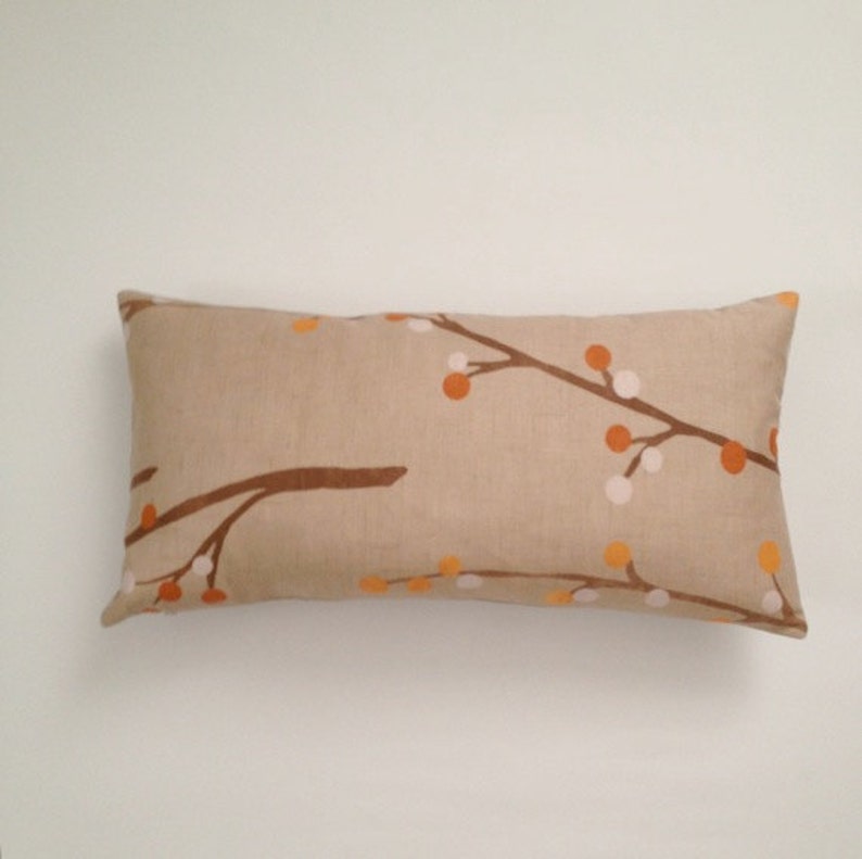 Decorative Bolster Pillow Cover Beige And Orange Medium Etsy