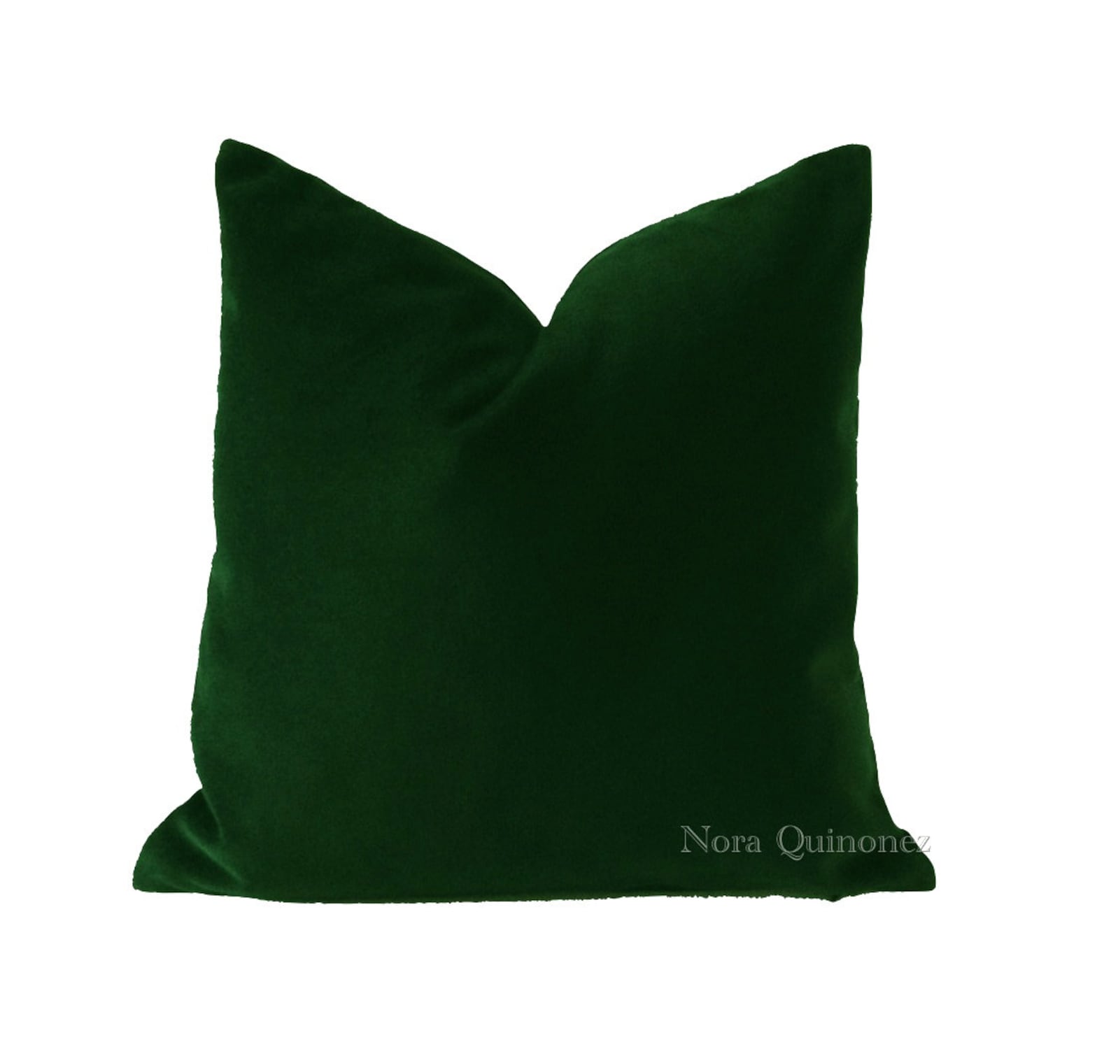 Hunter Green Cotton Velvet Pillow Cover Decorative Accent Throw Pillows