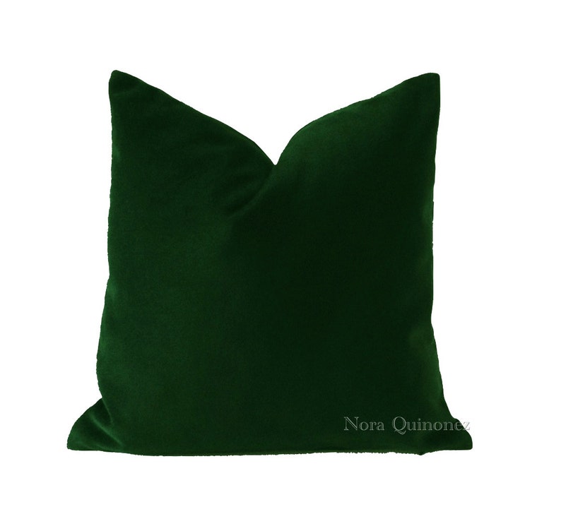 Hunter Green Cotton Velvet Pillow Cover Decorative Accent Etsy
