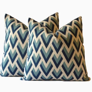 Decorative Pillow Cover SET OF TWO 16x16 or 18x18 Arrow Print Medium Weight Cotton Invisible Zipper Closure image 3