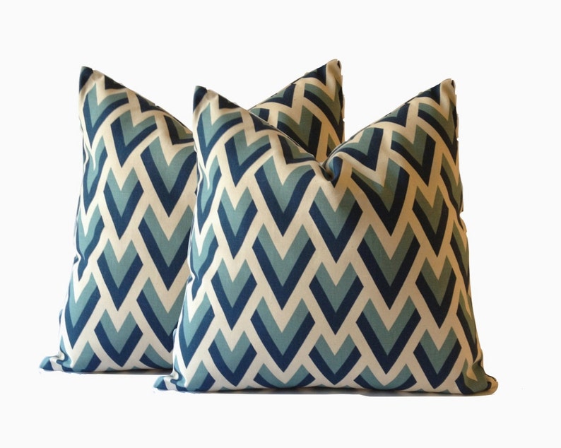 Decorative Pillow Cover SET OF TWO 16x16 or 18x18 Arrow Print Medium Weight Cotton Invisible Zipper Closure image 3