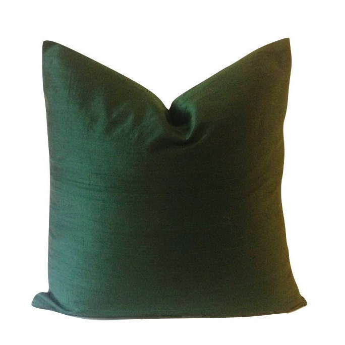 Hunter Green Silk Dupioni Decorative Pillow Cover 5 Color