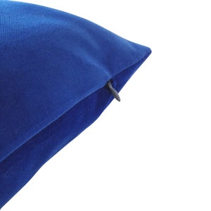 Classic Royal Blue Decorative Bolster Pillow Medium Weight Cotton Velvet 10x20 to 12x24 Invisible Zipper Closure Knife Or Piping Edge image 5