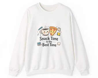 Snack Time is the Best Time Sweatshirt | office humor, coffee fuel