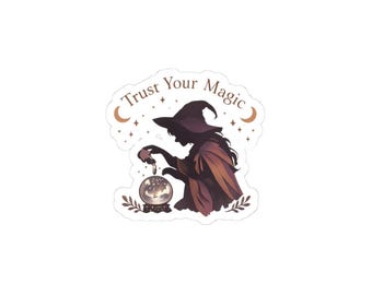 Trust Your Magic Sticker | witchcore moon phase, crystal mystic vinyl