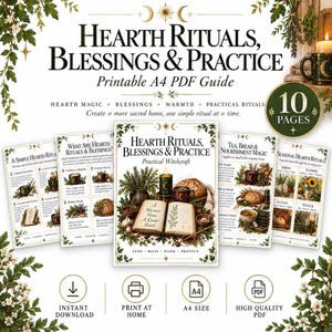 Hearth Rituals A4 Printable PDF, 10-Page Witchcraft Guide