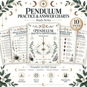Guida pratica al pendolo, tabelle delle risposte, nozioni di base di divinazione, PDF stampabile in formato A4