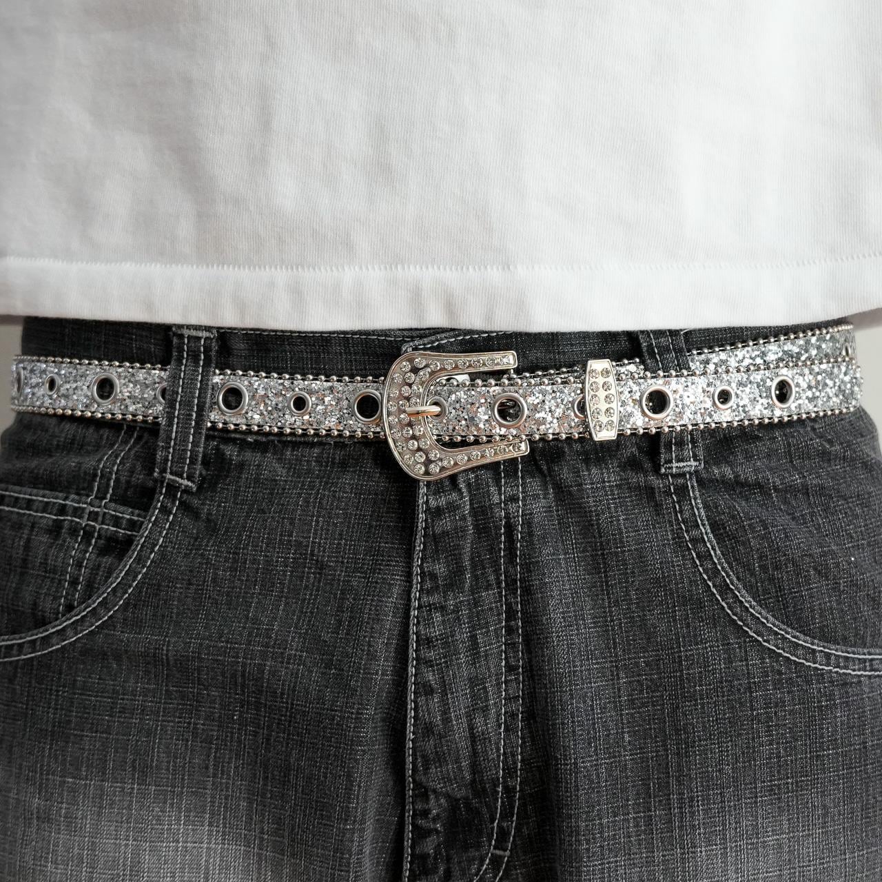 Rhinestone Belt Y2k - Etsy