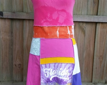 Upcycled Tank Top T Shirt  Dress Size Sm/Med "Florida"