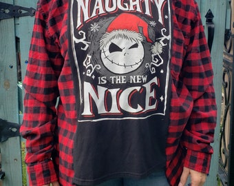 Jack Skellington Christmas T Shirt and Flannel Mashup