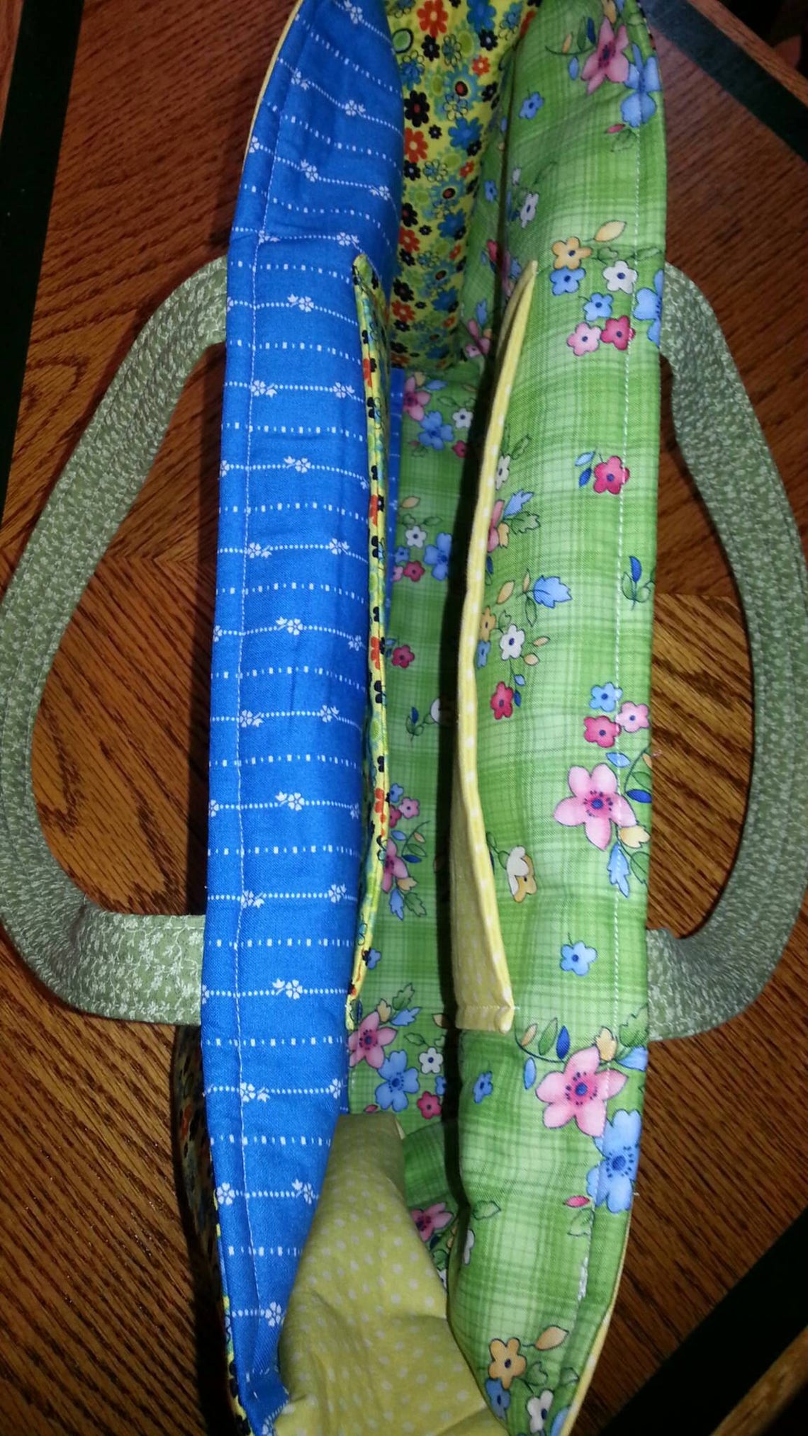 Quilted Tote Bag Purse Bright Florals Etsy