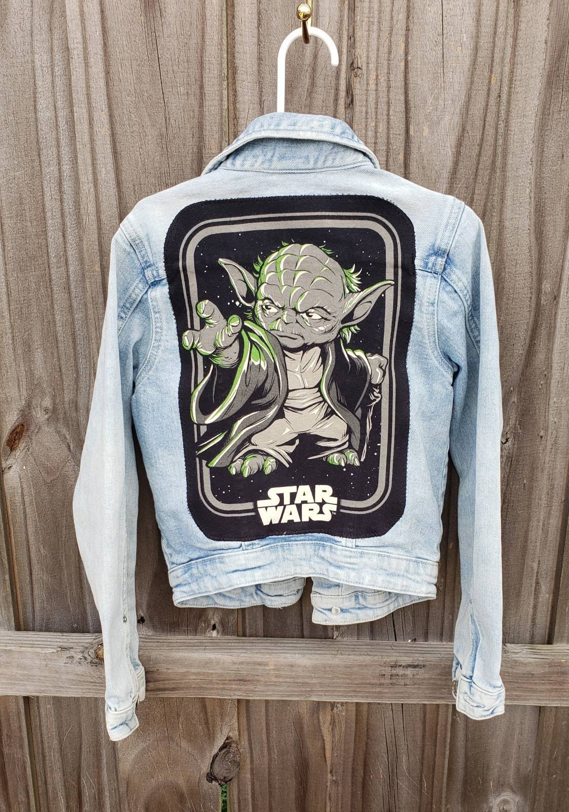 Star Wars Yoda on Boy s Denim Jacket Size 8 9y Etsy
