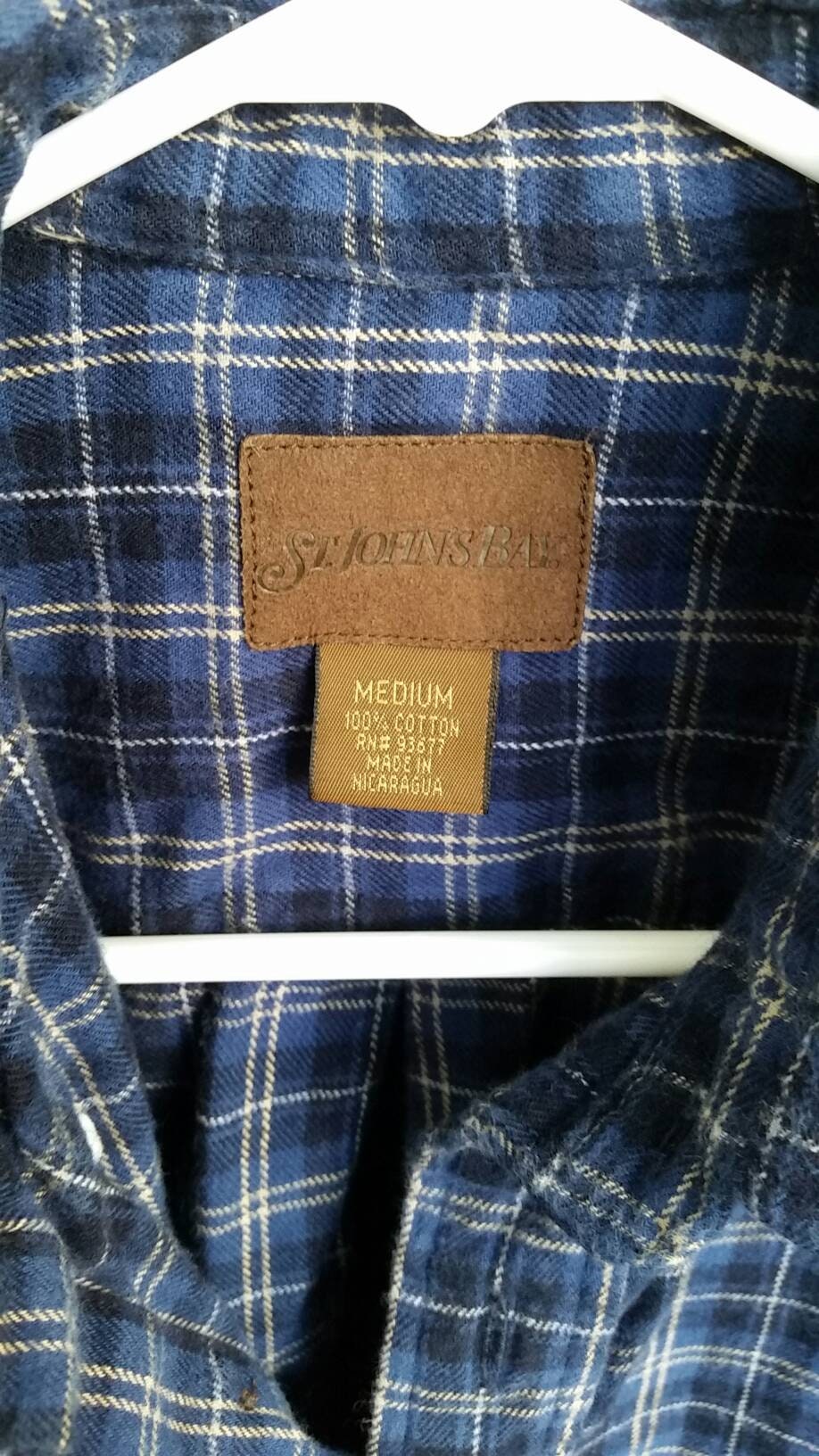 Men's Medium Distressed Flannel Shirt Blue Tan | Etsy