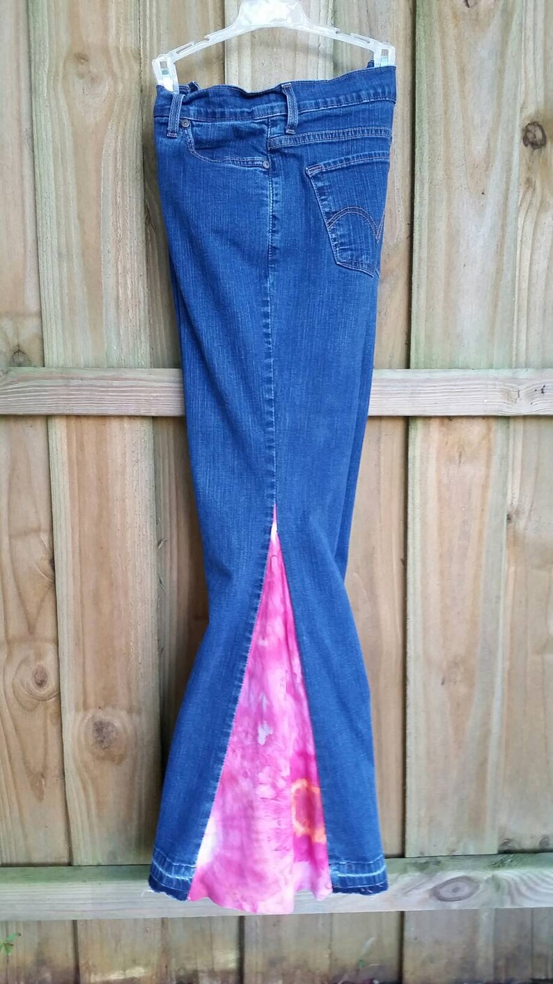 pink bell bottom jeans