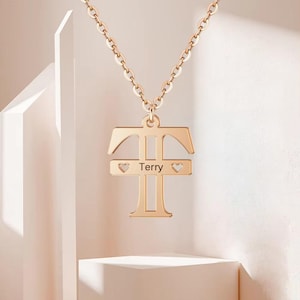 Custom Initial Letter Name Necklace • A-Z Letters • Gold/Silver/Rose Gold • Stainless Steel • Personalized Heart Gift for Women