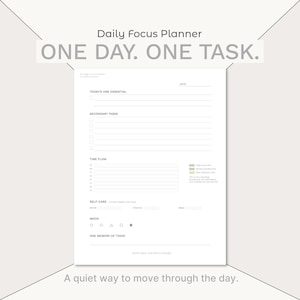 ADHD Daily Planner One Task Focus Afdrukbare GoodNotes-pdf (ongedateerde pdf)