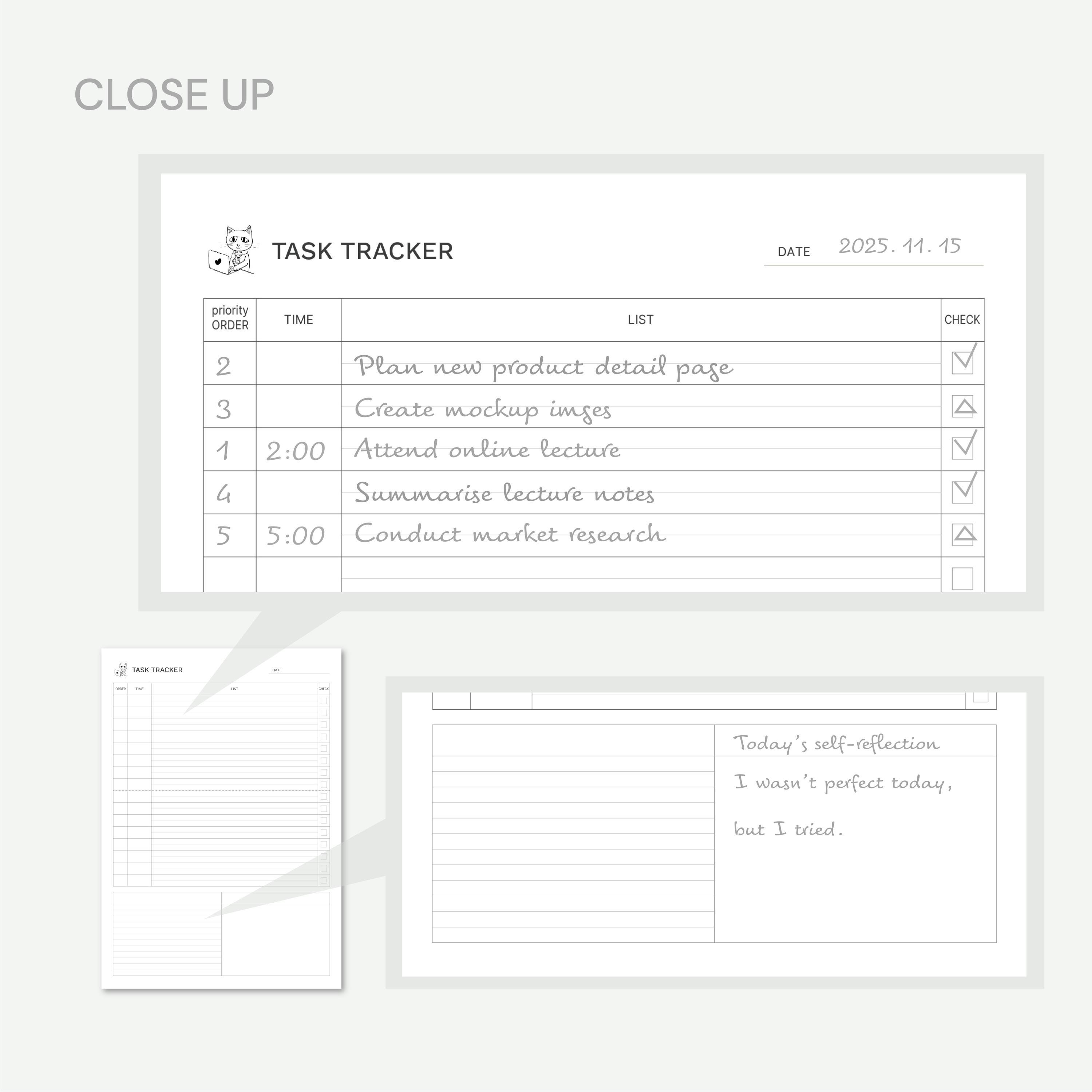 Daily Task Tracker Printable PDF | Minimal to Do List | A4 & US Letter ...