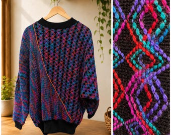 Ull Vintage Irene C AU Texturerad Stickad Tröja Coogi Style Storlek 2 (10/12)