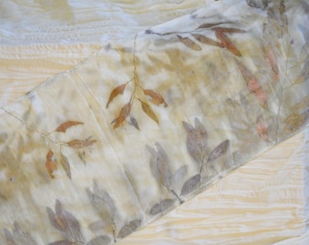 Eucalyptus Eco-Printed Silk Scarf 11 x 60''