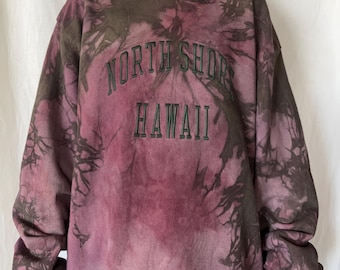 Tie-Dye North Shore Hawaii Sweater - Upcycled with Plants - sappanwood and pomegranate