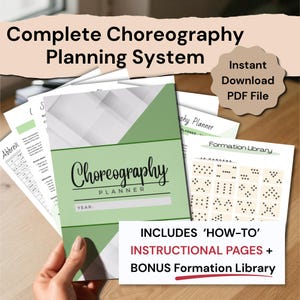 Planificador de coreografías de danza: Organización del profesor, diagramas de formación, guía (descarga digital)