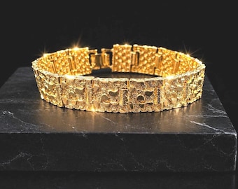 Bracelet rétro en pépites d'or