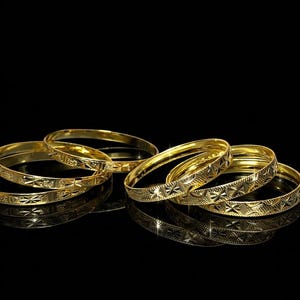 Set of 3 Baby Girl 14kt Gold Filled Diamond cut Bangles, Baby & Toddler Bracelets, great keepsake for baby showers christening and birthdays