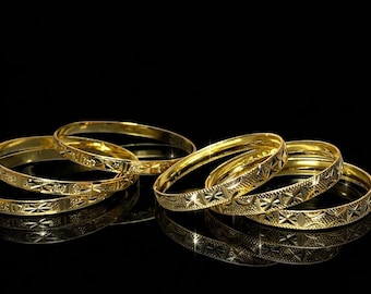 Set of 3 Baby Bangles, Diamond Cut 14kt Gold Filled Toddler & Baby Bracelets