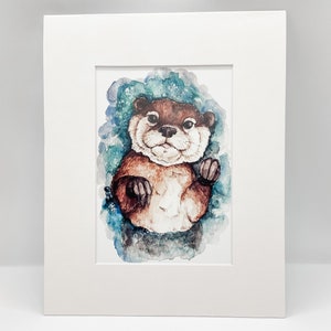 Flussotter - AquarellDruck