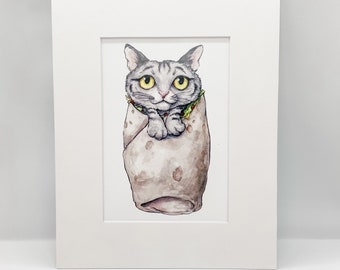 Purrito Watercolor Print