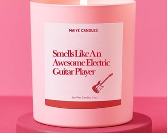Electric Guitar Player Gift For Musician Candle Great Performance Candle Funny Handmade For Band Rock Music