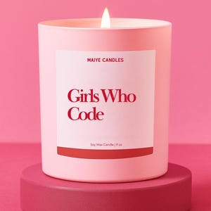 Girls Who Code Custom Candle For Software Engineering Graduates Funny Unique Personalized Gift for Computer Engineering