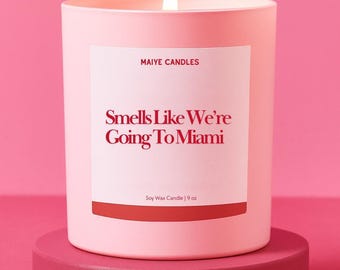 Miami Gift Candle Surprise Trip Destination Reveal Gift for Her Going to Miami Gift